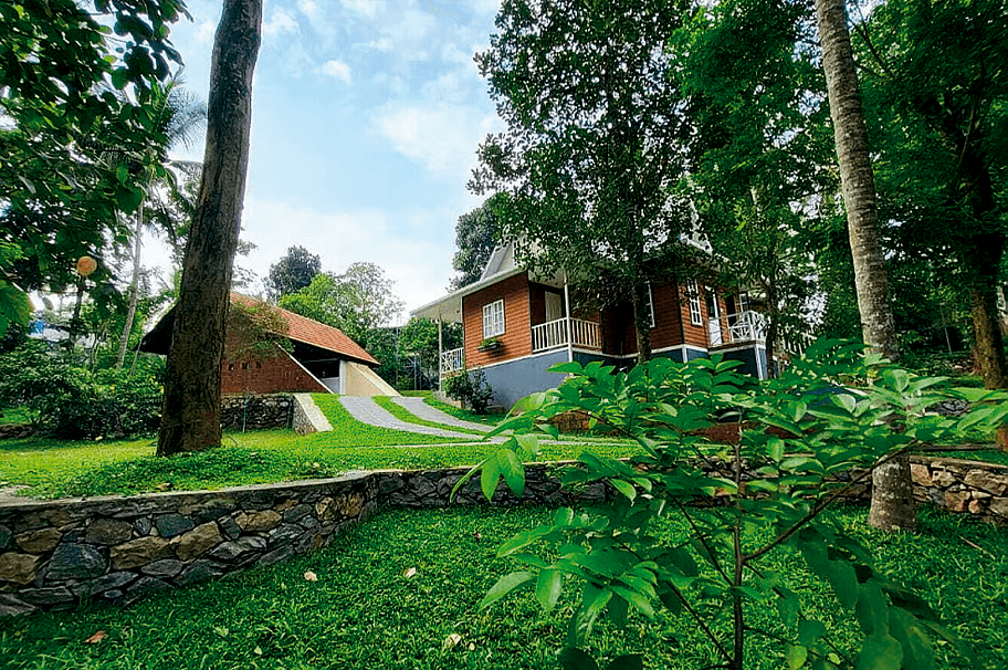 gentle yoga for seniors at an Ayurveda retreat in Kerala, India