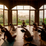 Early morning yoga class showing what to expect at a yoga retreat