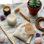 Flat lay of yoga retreat packing essentials including mat, clothes, and travel items